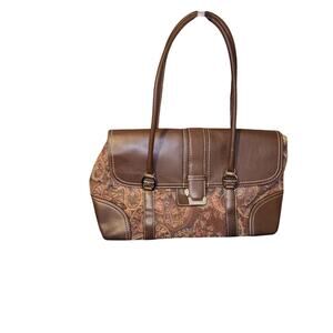 LIZ CLAIBORNE EUC PAISLEY TAPESTRY SATCHEL BAG